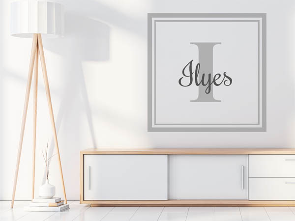 Wandtattoo Ilyes als eckiges Monogramm