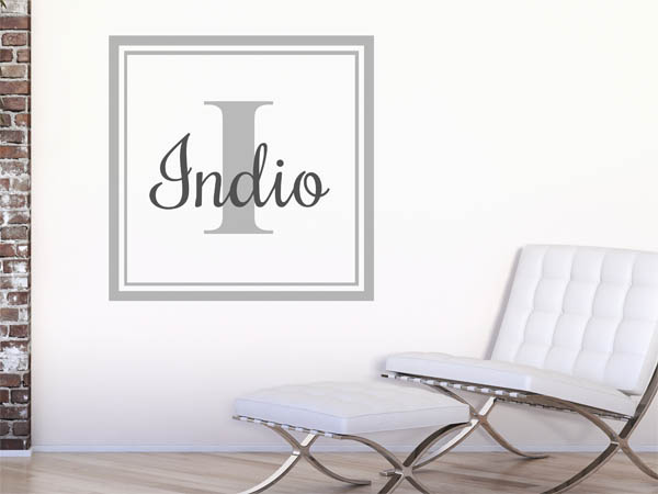 Wandtattoo Indio als eckiges Monogramm