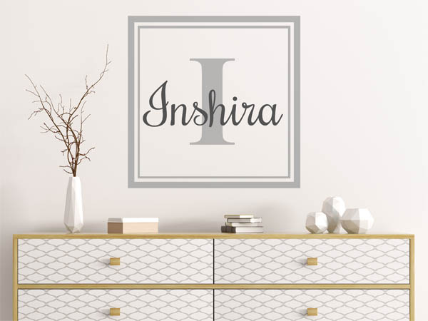 Wandtattoo Inshira als eckiges Monogramm