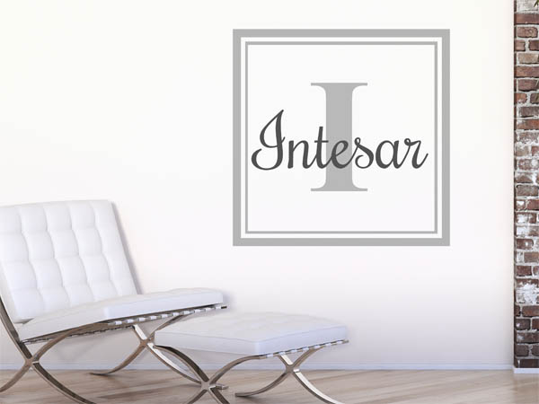 Wandtattoo Intesar als eckiges Monogramm