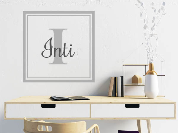 Wandtattoo Inti als eckiges Monogramm