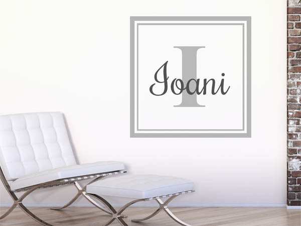 Wandtattoo Ioani als eckiges Monogramm