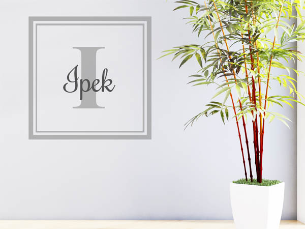 Wandtattoo Ipek als eckiges Monogramm
