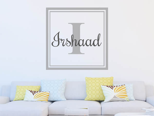 Wandtattoo Irshaad als eckiges Monogramm