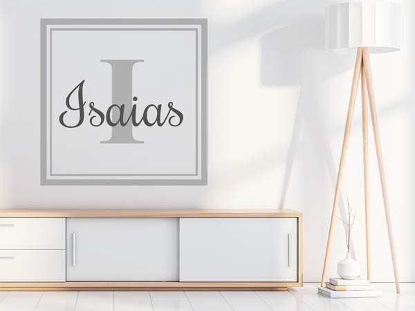 Wandtattoo Isaias als eckiges Monogramm