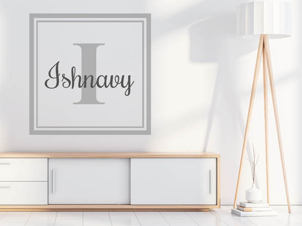 Wandtattoo Ishnavy als eckiges Monogramm