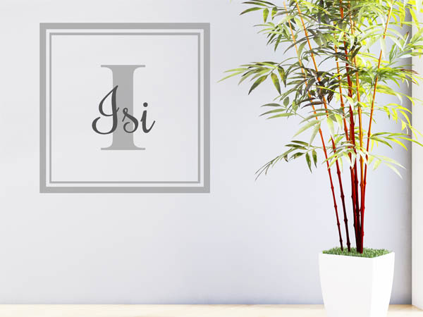 Wandtattoo Isi als eckiges Monogramm