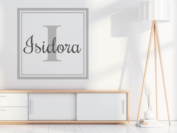 Wandtattoo Isidora als eckiges Monogramm