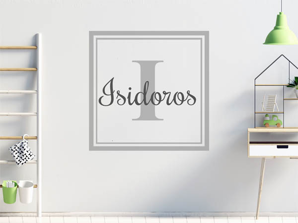 Wandtattoo Isidoros als eckiges Monogramm