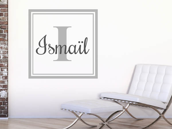 Wandtattoo Ismaïl als eckiges Monogramm