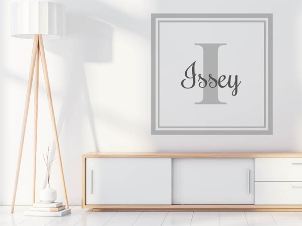 Wandtattoo Issey als eckiges Monogramm