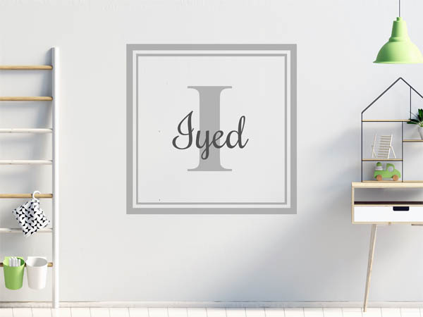 Wandtattoo Iyed als eckiges Monogramm