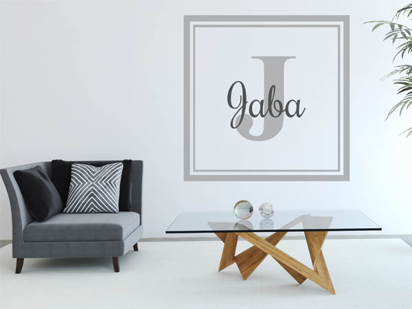 Wandtattoo Jaba als eckiges Monogramm