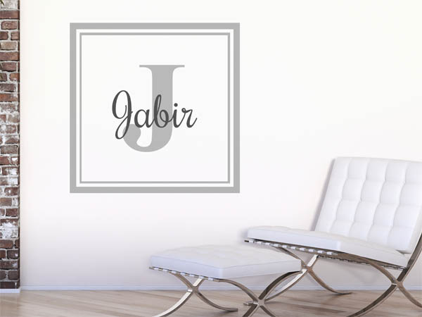 Wandtattoo Jabir als eckiges Monogramm