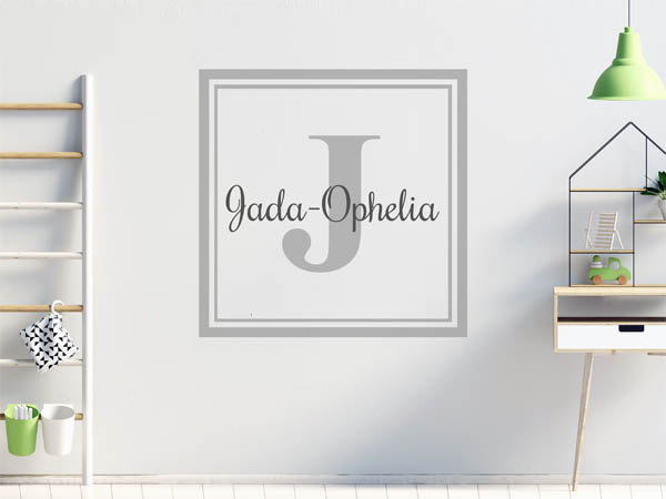 Wandtattoo Jada-Ophelia als eckiges Monogramm
