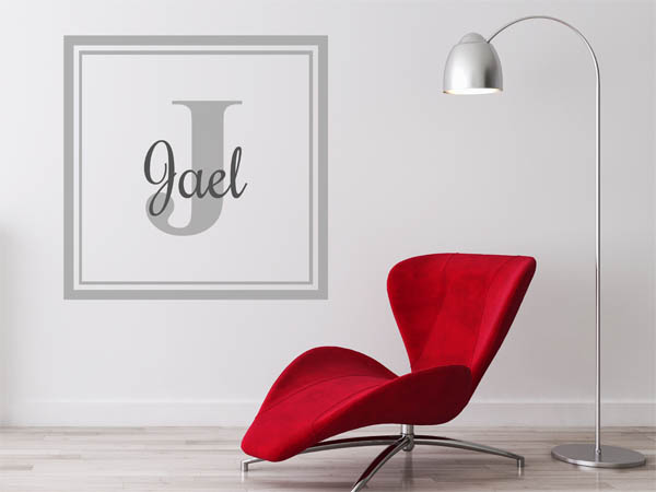 Wandtattoo Jael als eckiges Monogramm