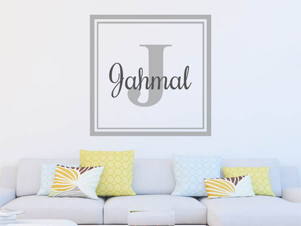 Wandtattoo Jahmal als eckiges Monogramm
