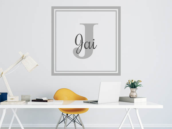 Wandtattoo Jai als eckiges Monogramm