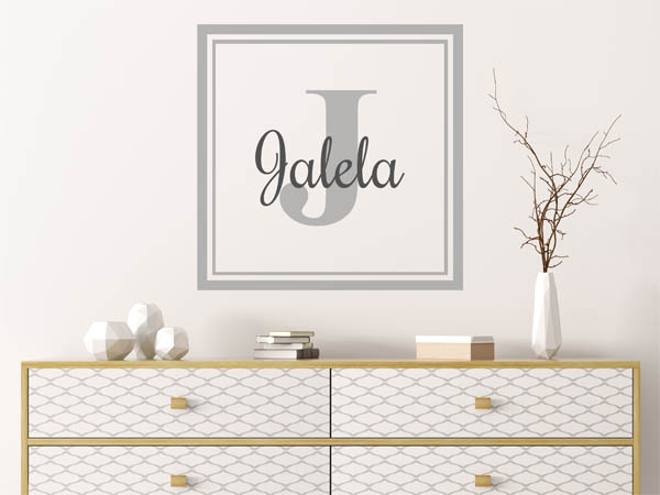 Wandtattoo Jalela als eckiges Monogramm