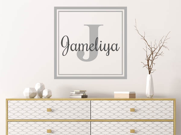 Wandtattoo Jameliya als eckiges Monogramm