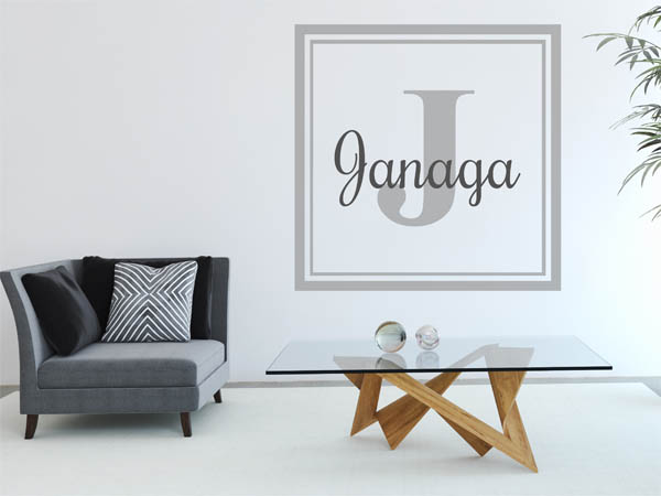 Wandtattoo Janaga als eckiges Monogramm