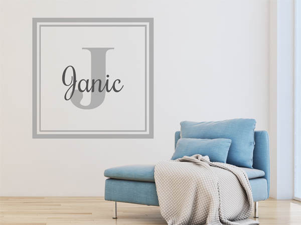 Wandtattoo Janic als eckiges Monogramm