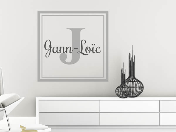 Wandtattoo Jann-Loïc als eckiges Monogramm