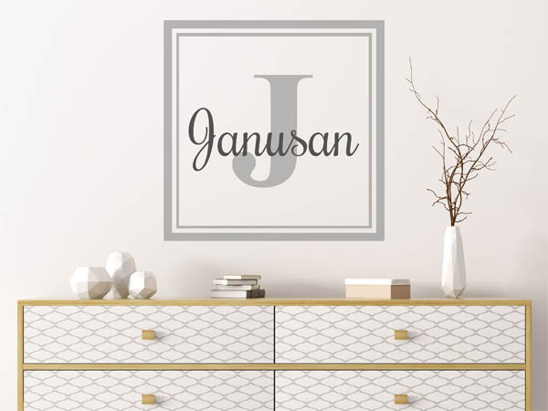 Wandtattoo Janusan als eckiges Monogramm