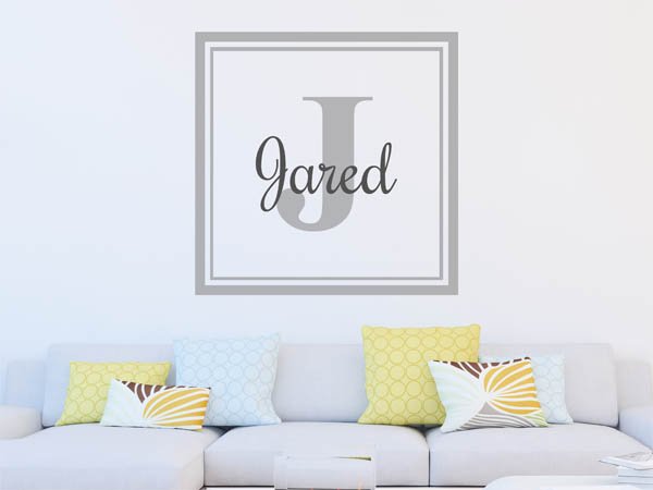 Wandtattoo Jared als eckiges Monogramm