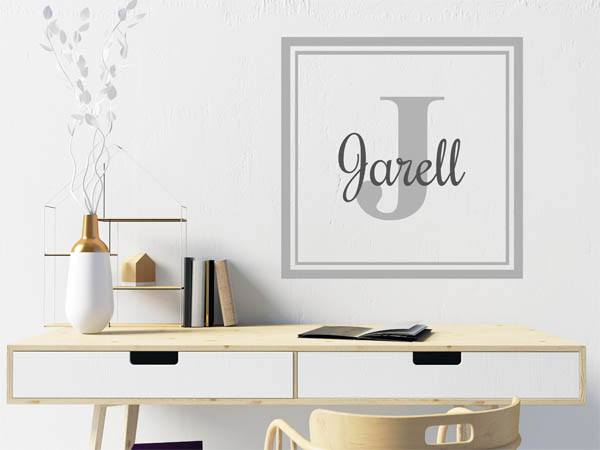 Wandtattoo Jarell als eckiges Monogramm