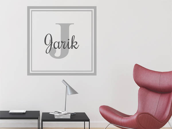 Wandtattoo Jarik als eckiges Monogramm