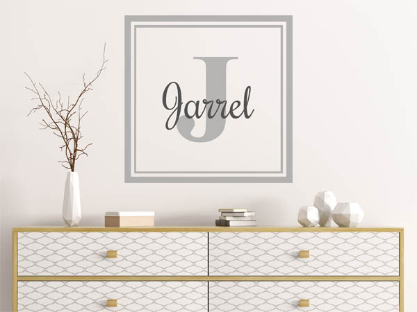Wandtattoo Jarrel als eckiges Monogramm