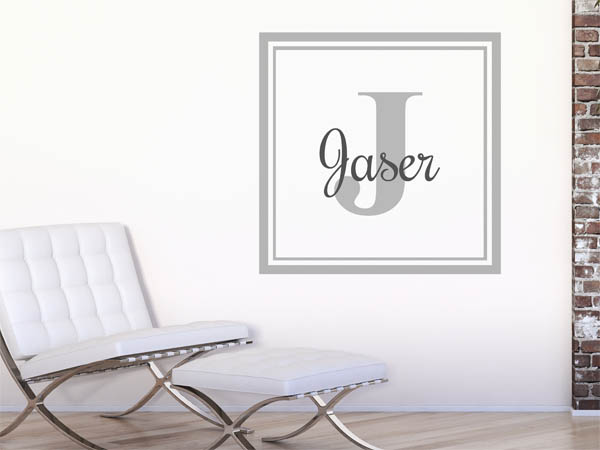 Wandtattoo Jaser als eckiges Monogramm