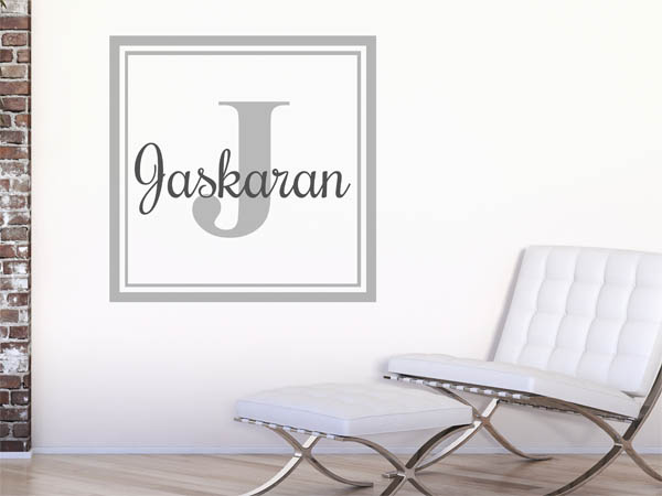 Wandtattoo Jaskaran als eckiges Monogramm