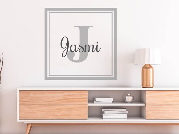 Wandtattoo Jasmi als eckiges Monogramm