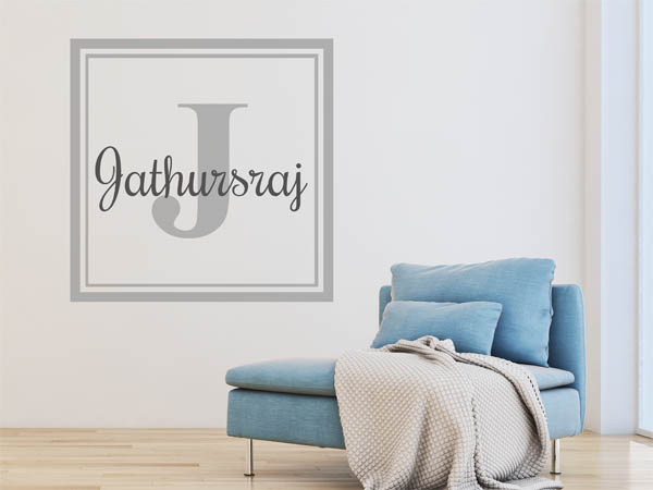 Wandtattoo Jathursraj als eckiges Monogramm