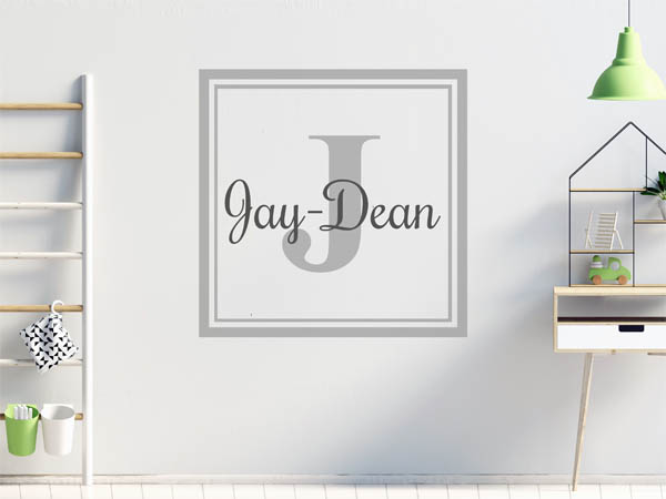 Wandtattoo Jay-Dean als eckiges Monogramm