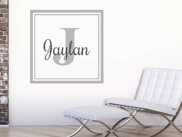 Wandtattoo Jaylan als eckiges Monogramm