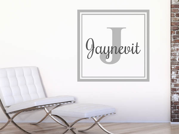 Wandtattoo Jaynevit als eckiges Monogramm