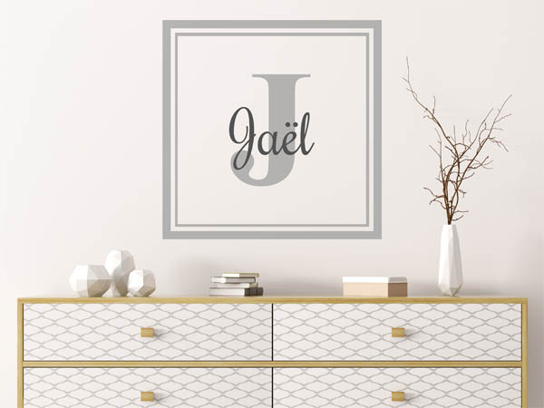Wandtattoo Jaël als eckiges Monogramm