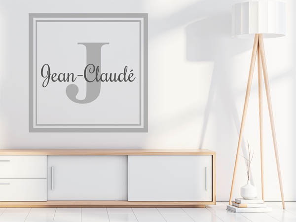 Wandtattoo Jean-Claudé als eckiges Monogramm