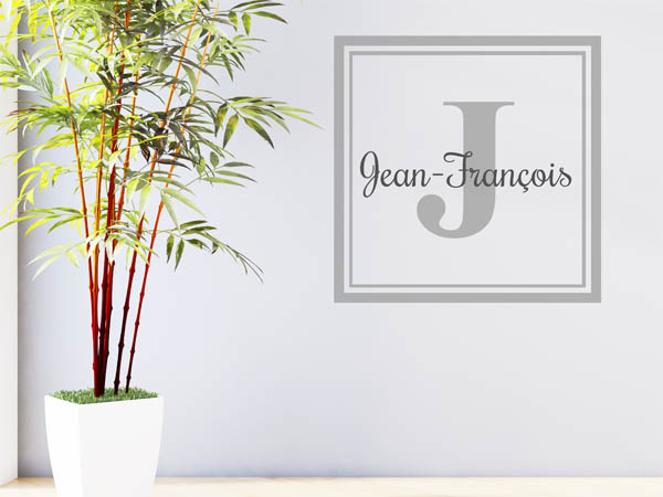 Wandtattoo Jean-François als eckiges Monogramm