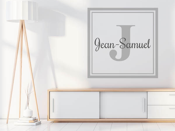 Wandtattoo Jean-Samuel als eckiges Monogramm