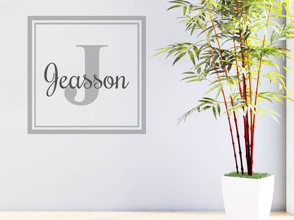 Wandtattoo Jeasson als eckiges Monogramm