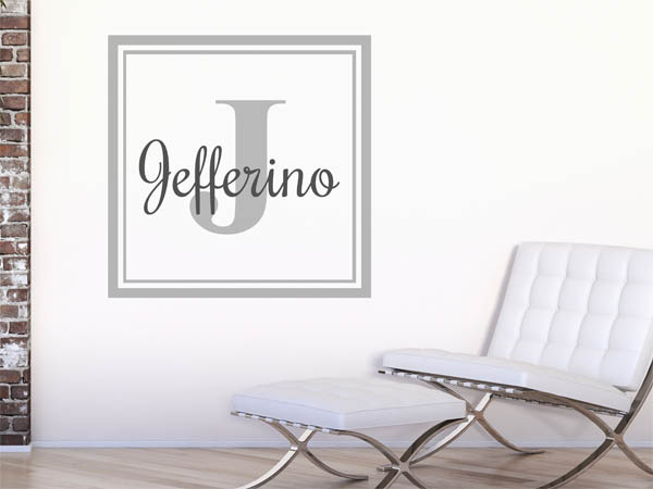 Wandtattoo Jefferino als eckiges Monogramm