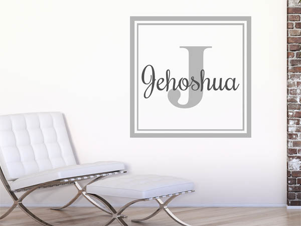 Wandtattoo Jehoshua als eckiges Monogramm