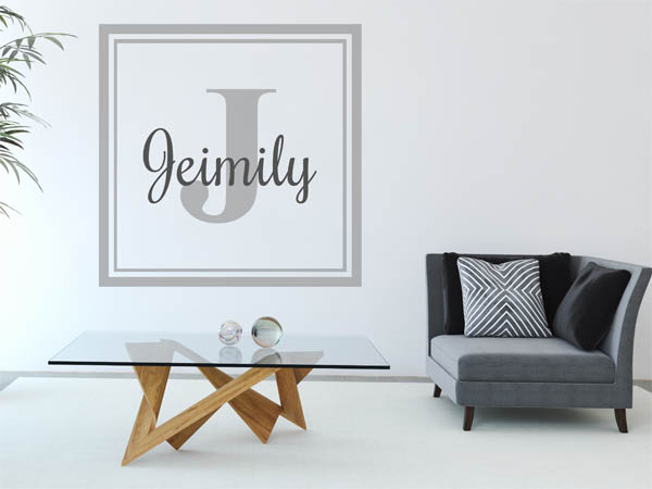 Wandtattoo Jeimily als eckiges Monogramm