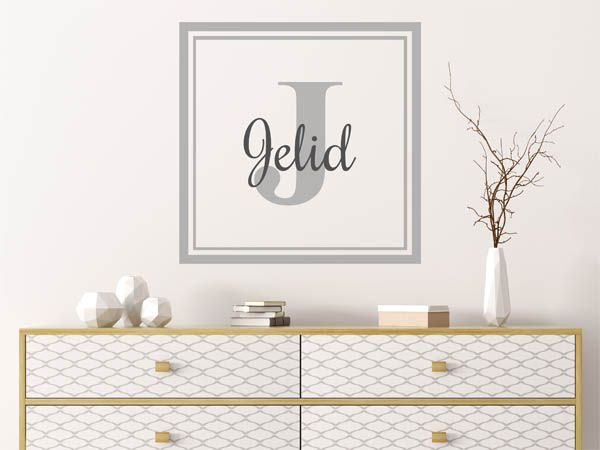 Wandtattoo Jelid als eckiges Monogramm