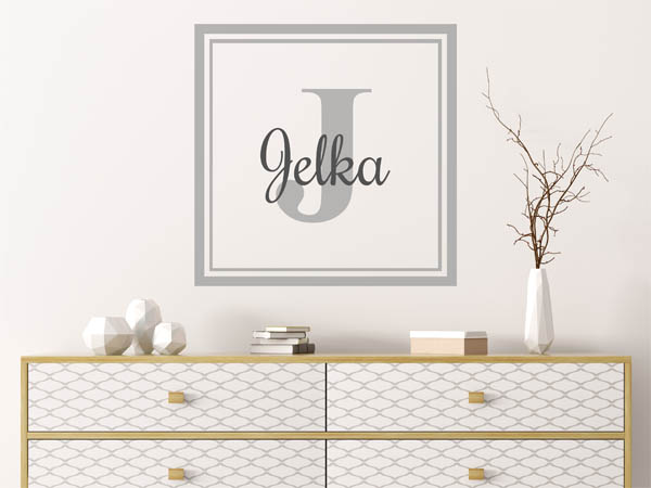 Wandtattoo Jelka als eckiges Monogramm