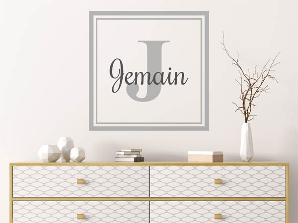 Wandtattoo Jemain als eckiges Monogramm
